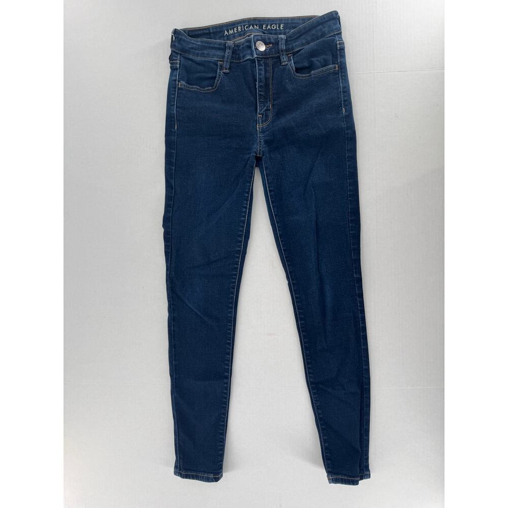 American Eagle Skinny Jeans Size 0 Super Stretch High Rise  Dark Wash 25” inseam